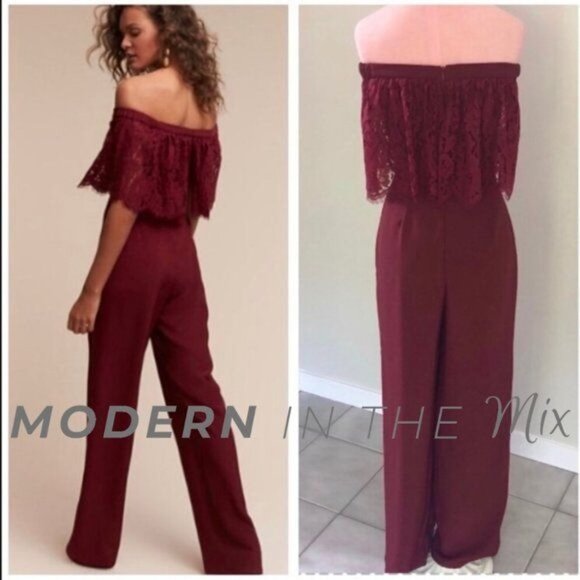 BHLDN Theia Mila Jumpsuit in Wine Size 0 - Picture 7 of 8